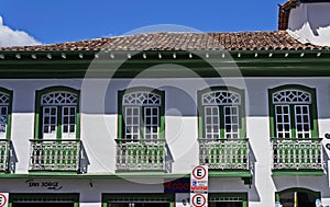 Colonial facade in historic city of Diamantina, Minas Gerais