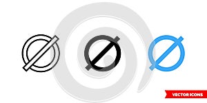 Diameter symbol icon of 3 types color, black and white, outline. Isolated vector sign symbol photo