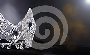 Diamon Silver Crown for Miss Pageant Beauty Contest, Crystal Tia