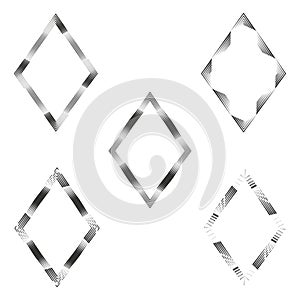 Diamond array icon. Monochrome vector outline. Black shape pattern. White background layout