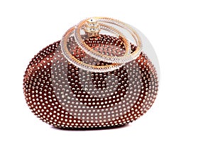 Diamond bangles and clutch