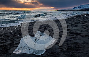 Diamond Beach Iceland at Sunset