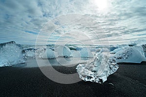 Diamond Beach Jokulsarlon landscape, Iceland