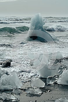 Diamond Beach Jokulsarlon landscape, Iceland