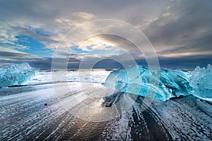 Diamond beach near JÃ¶kulsÃ¡rlÃ³n in Iceland