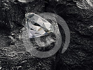 diamond on black coal background