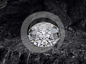 diamond on black coal background