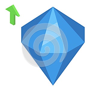 Diamond blue color icon isometric vector. Finance actives