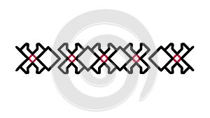 Diamond Chain Pattern: Abstract Geometric Decorative Border, vector design Generative AI