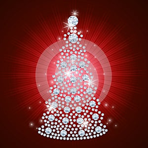 Diamond Christmas Tree / Holiday background