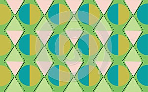 diamond cirlcle greenish of repetitive ethnic pattern photo