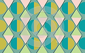 Diamond cirlcle greenish of repetitive ethnic pattern 2 photo