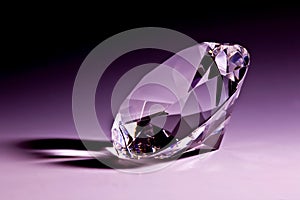 Diamond close-up in violet photo