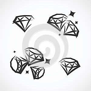 Diamond collection set. Collection icon diamonds. Vector