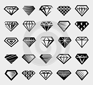 Diamond collection set. Collection icon diamonds. Vector