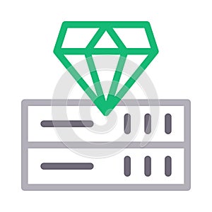 Diamond colour line vector icon