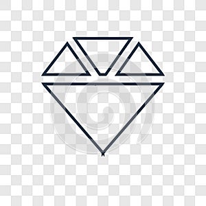 Diamond concept vector linear icon isolated on transparent background, Diamond concept transparency logo in outline style