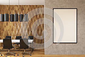 Diamond conference room, poster, wood