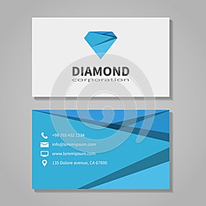 Diamond corporation business card template