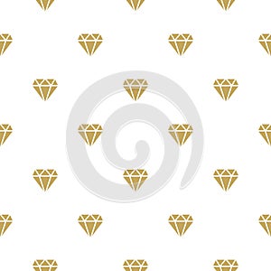 Diamond, crystal or brilliant golden seamless pattern. Best, royal, vip, precious wallpaper. Jewel or marriage symbol.