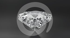 Diamond crystal white on black background abstract. 3d rendering for gift, celebration banner. Large gem or gemstones with