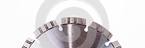 Diamond cutting disc for concrete. Panoramic image