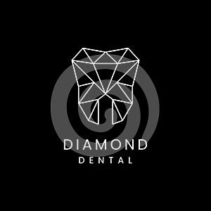 Diamond Dental Teeth Logo Design Vector