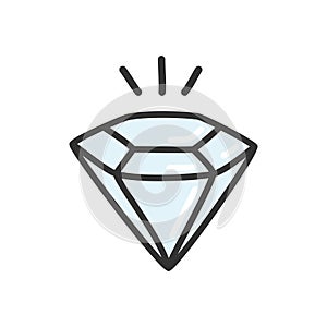 Diamond doodle icon shape isolated vector illustration