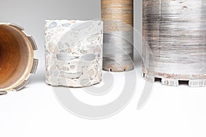 Diamond drill with concrete