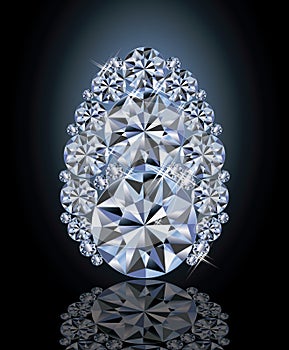 Diamond Easter egg, greeting card, vector