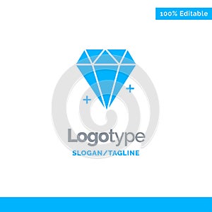 Diamond, Ecommerce, Jewelry, Jewel Blue Business Logo Template