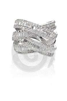 Diamond encrusted engagment wedding anniversary ring
