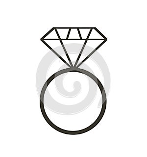 Diamond engagement ring vector