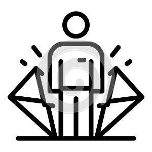 Diamond estimator icon, outline style