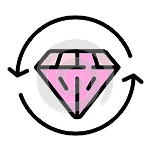 Diamond expert icon vector flat