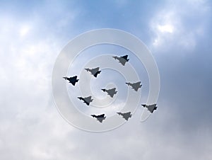 Diamond Flypast by RAF Typhoons