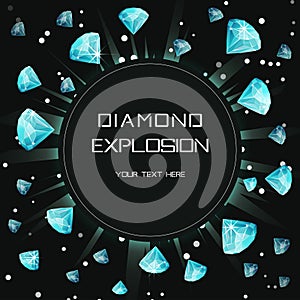 Diamond gem light explosion eclipse template.