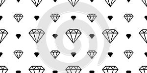 Diamond gem seamless pattern vector jewelry isolated space night wallpaper background white