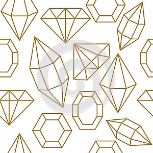 Diamond gem shape seamless pattern.