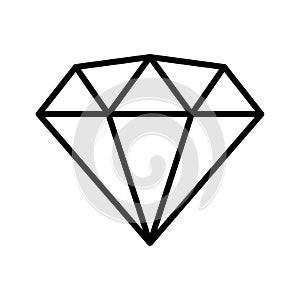 Diamond gemstone icon. Pictogram isolated on a white background