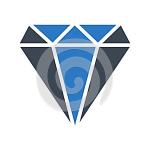 Diamond glyph flat vector icon