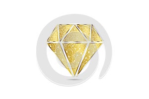 Diamond in gold with bling bling logo image vector