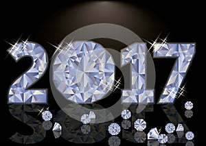 Diamond Happy New 2017 Year, vector