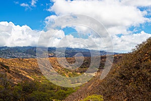 Diamond Head crater viewpoint on Oahu, Hawaii