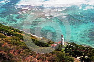 Diamond Head Lighthouse in Honolulu, Hawaii photo