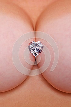 Diamond heart and cleavage