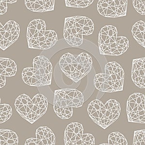 Diamond Heart Seamless Pattern