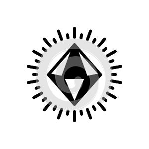 Black solid icon for Diamond, brilliant and valuable