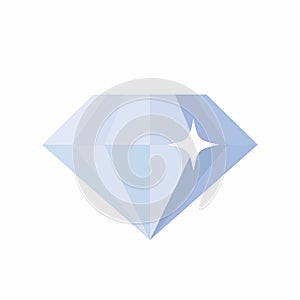 Diamond icon, simple flat style vector illustration
