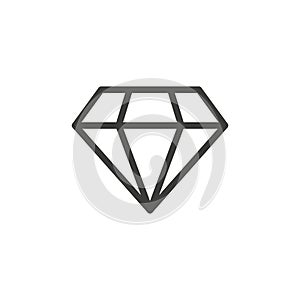 Diamond icon Simple outline vector logo